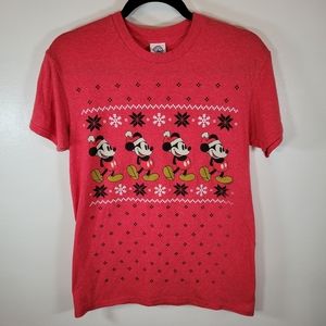 Womens Mickey Mouse Christmas T Shirt Small